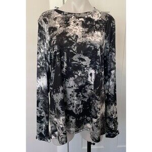 UNDER ARMOUR Womens TOP Long Sleeve BLACK Gray White Loose Velocity Size XL NWT